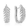 1/4 Carat Diamond Feather Earrings In White Gold Overlay With Latchback .   Incredibly Popular Hoop Earrings! Image-1