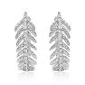 1/4 Carat Diamond Feather Earrings In White Gold Overlay With Latchback .   Incredibly Popular Hoop Earrings! Image-2