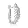 1/4 Carat Diamond Feather Earrings In White Gold Overlay With Latchback .   Incredibly Popular Hoop Earrings! Image-4