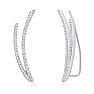1/2 Carat Diamond Double Row Ear Climbers In Sterling Silver Image-2