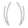 1/2 Carat Diamond Double Row Ear Climbers In Sterling Silver Image-3