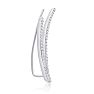 1/2 Carat Diamond Double Row Ear Climbers In Sterling Silver Image-4