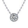 1/2ct Halo Diamond Necklace In 14K White Gold
 Image-1