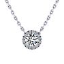 1/2ct Halo Diamond Necklace In 14K White Gold
 Image-1