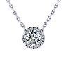 7/8ct Halo Diamond Necklace In 14K White Gold Image-1