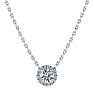 7/8ct Halo Diamond Necklace In 14K White Gold Image-2