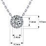 7/8ct Halo Diamond Necklace In 14K White Gold Image-4