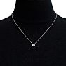 7/8ct Halo Diamond Necklace In 14K White Gold Image-5