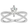3/4 Carat Marquise Shape Diamond Engagement Ring In 14 Karat White Gold Image-1