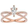 3/4 Carat Marquise Shape Diamond Engagement Ring In 14 Karat Rose Gold Image-1