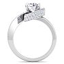 Modern Asymmetrical Round Brilliant 2 Carat Diamond Engagement Ring In 14K White Gold Image-3