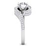 Modern Asymmetrical Round Brilliant 2 Carat Diamond Engagement Ring In 14K White Gold Image-4