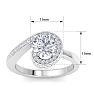 Modern Asymmetrical Round Brilliant 2 Carat Diamond Engagement Ring In 14K White Gold Image-5