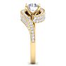 Modern Asymmetrical Round Brilliant 2 Carat Diamond Engagement Ring In 14K Yellow Gold Image-4