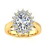 1 1/2ct Oval And Round Diamond Classic Engagement Ring In 14 Karat Yellow Gold Image-1