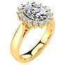 1 1/2ct Oval And Round Diamond Classic Engagement Ring In 14 Karat Yellow Gold Image-2