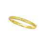 14 Karat Yellow Gold 6.0mm 7 Inch Shiny Textured Sparkle Bangle with Diamond Shape Pattern Image-1