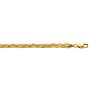 14 Karat Yellow Gold 3.5mm 10 Inch Diamond Cut Braided Fox Chain Anklet Image-1