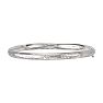 14 Karat White Gold 5.0mm 5.50 Inch Children's Florentine Round Dome Classic Bangle Image-1