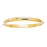 14 Karat Yellow & White Gold 5.5mm 5.50 Inch Children's All Shiny Bangle With White Nail Head Image-1