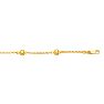 14 Karat Yellow Gold 6 Inch Children's Shiny Rolo Chain Link & Puffed Heart Bracelet Image-1