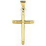 14 Karat Yellow Gold 37x18.9mm All Shiny Small Cross Pendant Image-1