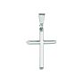 14 Karat White Gold All Shiny Small Cross Pendant Image-1