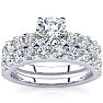 2 Carat Total Round Natural Diamond Engagement Ring and Wedding Band Set in 14K White Gold. Sizzling, Bright White Diamonds! Image-1