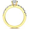 2 Carat Round Center Engagement Ring and Wedding Band Set In 14K Yellow Gold Image-3