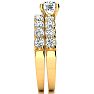 2 Carat Round Center Engagement Ring and Wedding Band Set In 14K Yellow Gold Image-4