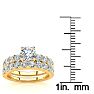 2 Carat Round Center Engagement Ring and Wedding Band Set In 14K Yellow Gold Image-5