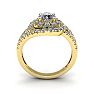 2 1/4 Carat Bypass Round Halo Diamond Engagement Ring in 14 Karat Yellow Gold Image-3