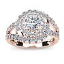 2 1/4 Carat Bypass Round Halo Diamond Engagement Ring in 14 Karat Rose Gold Image-1