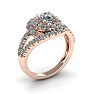 2 1/4 Carat Bypass Round Halo Diamond Engagement Ring in 14 Karat Rose Gold Image-2