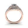 2 1/4 Carat Bypass Round Halo Diamond Engagement Ring in 14 Karat Rose Gold Image-3