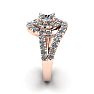 2 1/4 Carat Bypass Round Halo Diamond Engagement Ring in 14 Karat Rose Gold Image-4