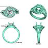 2 1/4 Carat Bypass Round Halo Diamond Engagement Ring in 14 Karat Rose Gold Image-7