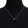 1/2ct Halo Diamond Necklace In 14K Yellow Gold Image-5