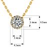 7/8ct Halo Diamond Necklace In 14K Yellow Gold Image-4
