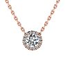 1/2ct Halo Diamond Necklace In 14K Rose Gold Image-1