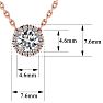 1/2ct Halo Diamond Necklace In 14K Rose Gold Image-4