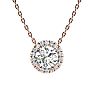 1 1/5ct Halo Diamond Necklace In 14K Rose Gold Image-1