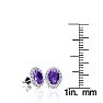 1 Carat Oval Shape Amethyst and Halo Diamond Stud Earrings In 14 Karat White Gold Image-4