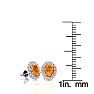 1 Carat Oval Shape Citrine and Halo Diamond Stud Earrings In 14 Karat White Gold Image-4