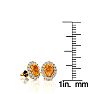1 Carat Oval Shape Citrine and Halo Diamond Stud Earrings In 14 Karat Yellow Gold Image-4