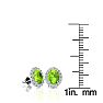 1 Carat Oval Shape Peridot and Halo Diamond Stud Earrings In 14 Karat White Gold Image-4