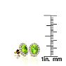 1 Carat Oval Shape Peridot and Halo Diamond Stud Earrings In 14 Karat Yellow Gold Image-4