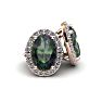 1 1/4 Carat Oval Shape Mystic Topaz and Halo Diamond Stud Earrings In 14 Karat Rose Gold Image-1