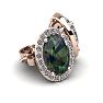 1 1/4 Carat Oval Shape Mystic Topaz and Halo Diamond Stud Earrings In 14 Karat Rose Gold Image-2