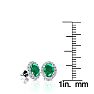 1 Carat Oval Shape Emerald and Halo Diamond Stud Earrings In 14 Karat White Gold Image-4